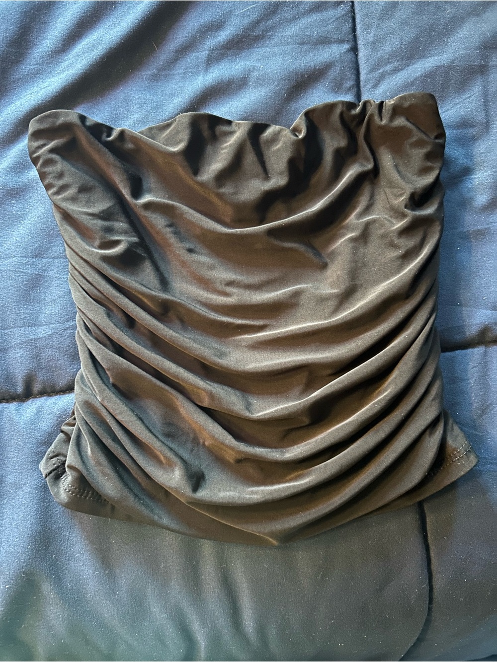 Black Ruched Strapless Women’s Tube Top